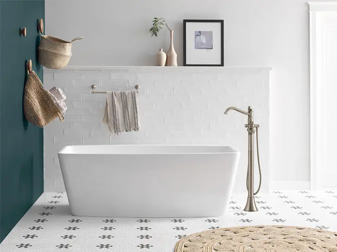 Free standing white bathtub - Weinstein Kitchen & Bath Showroom West Chester
